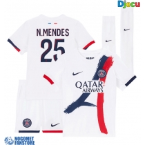 Paris Saint-Germain Nuno Mendes #25 Gostujuci Dres za djecu 2025-26 Kratak Rukav (+ Kratke hlače)